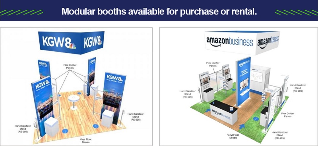 Modular booths for rental or purchase, covid-proof, monster displays, exhibit safely