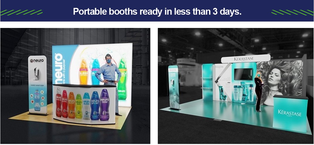 Portable booths covid-proof, fast free design, exhibit safely